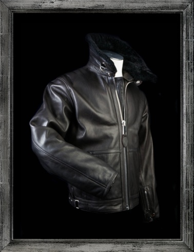 Fighter jacket horse leather black