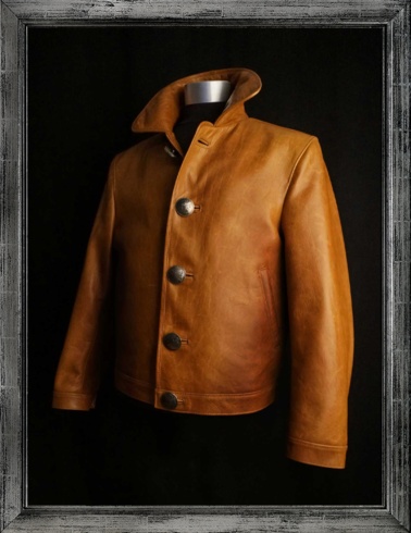 Aviator jacket horsehide cognac